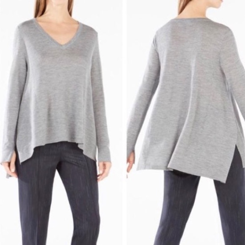 BCBG Max Azria Wool sweater in Heather Gray